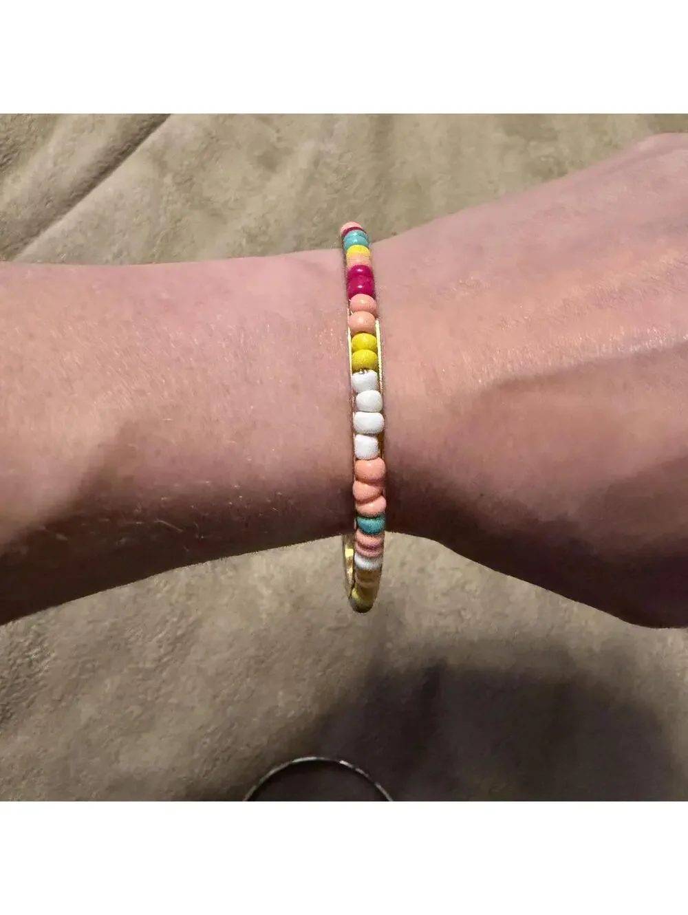 Vintage Colorful Beaded Bangle Bracelet